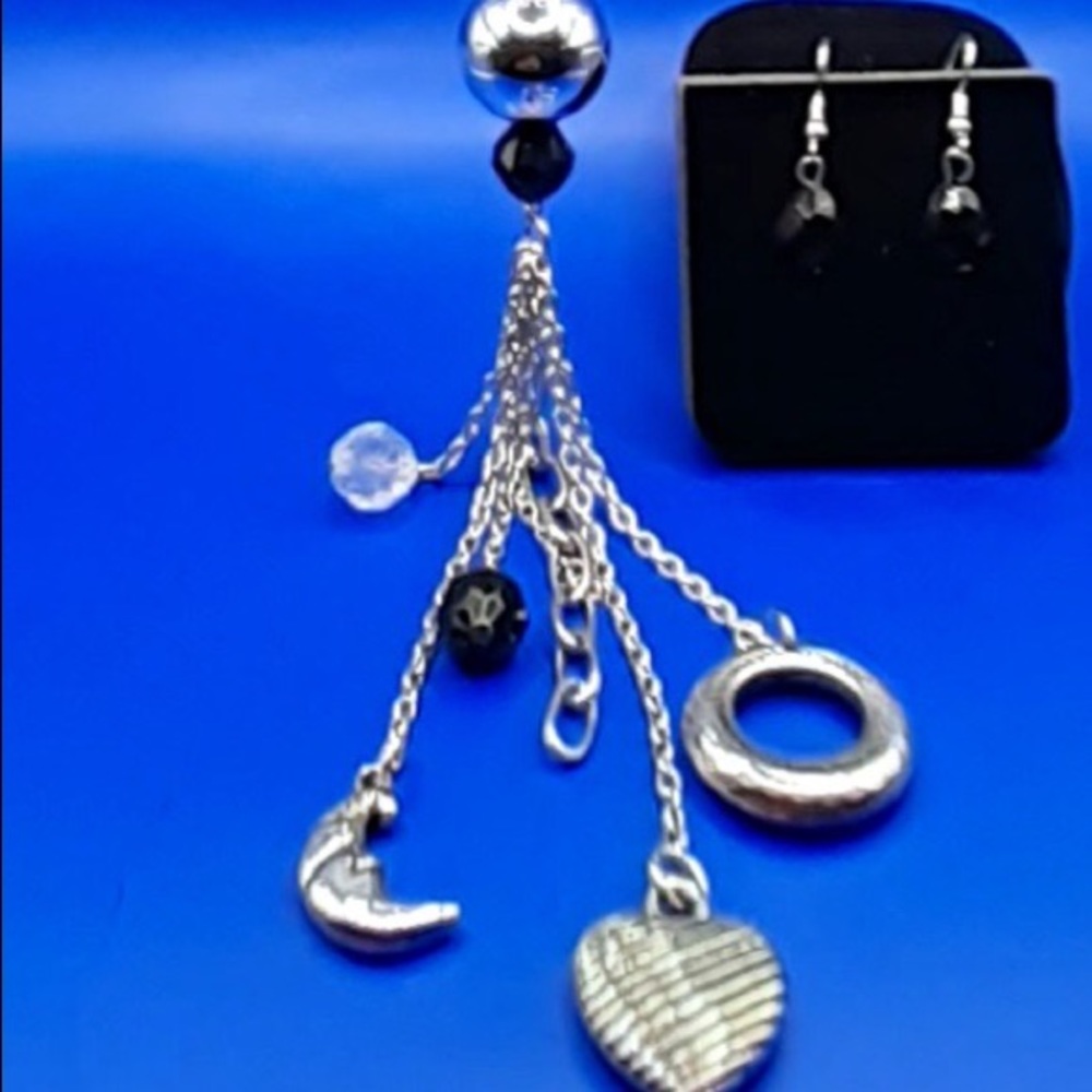 Black & Silver Necklace Set